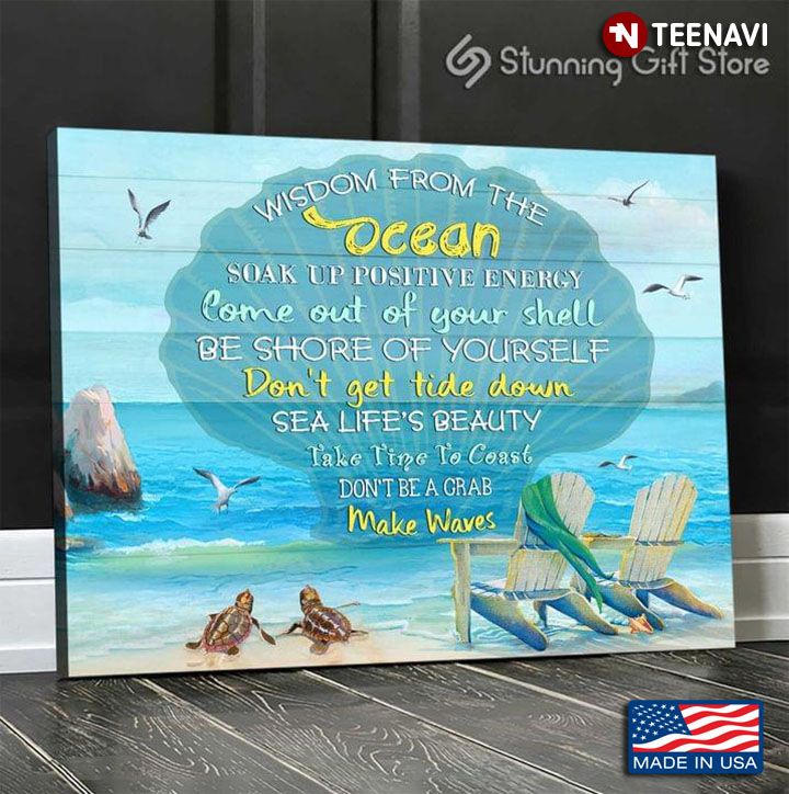 Vintage Seashell Wisdom From The Ocean Soak Up Positive Energy Come Out Of Your Shell