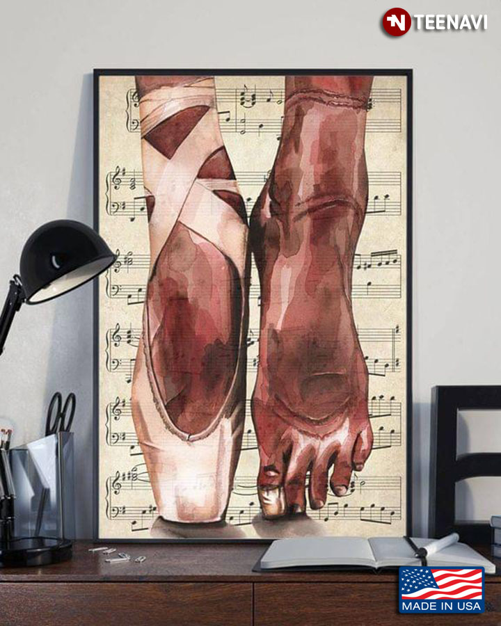 Vintage Sheet Music Theme Wounded Feet Of Ballerina