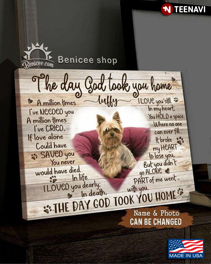 Vintage Customized Name & Photo Yorkshire Terrier Dog The Day God Took You Home