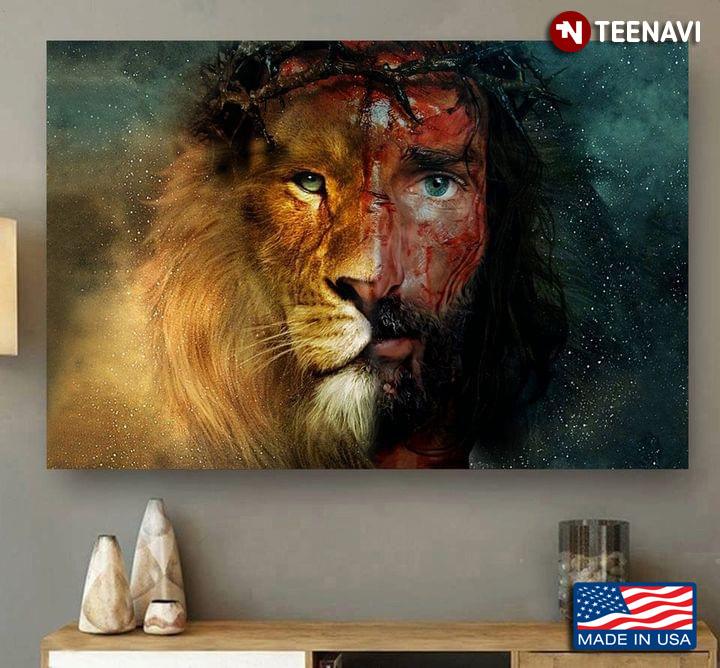 Vintage Galaxy Theme The Perfect Combination Of Jesus Christ And Lion