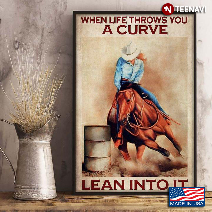 Vintage Female Equestrian When Life Throws You A Curve Learn Into It