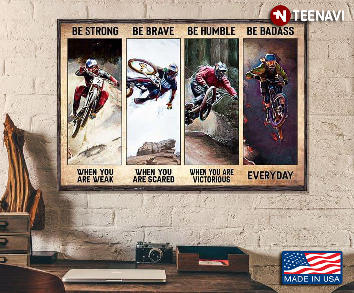Vintage Motocross Racers Painting Be Strong When You Are Weak Be Brave When You Are Scared