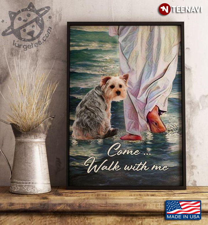 Vintage Jesus Christ And Yorkshire Terrier Walk On The Water Come… Walk With Me
