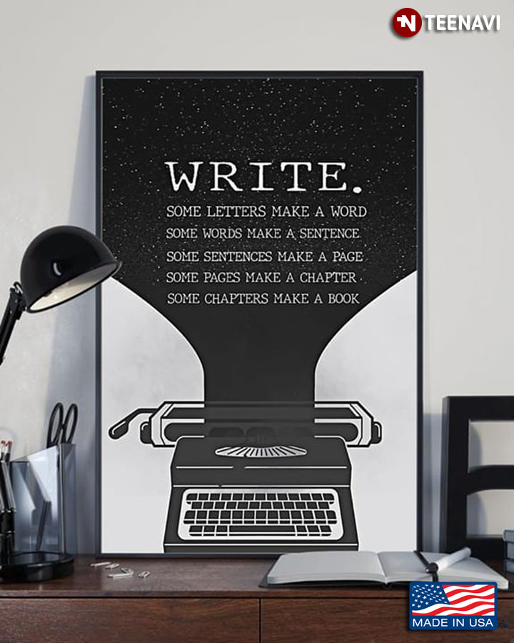 Vintage Galaxy Theme Type Machine Write Some Letters Make A Word Write Some Words Make A Sentence