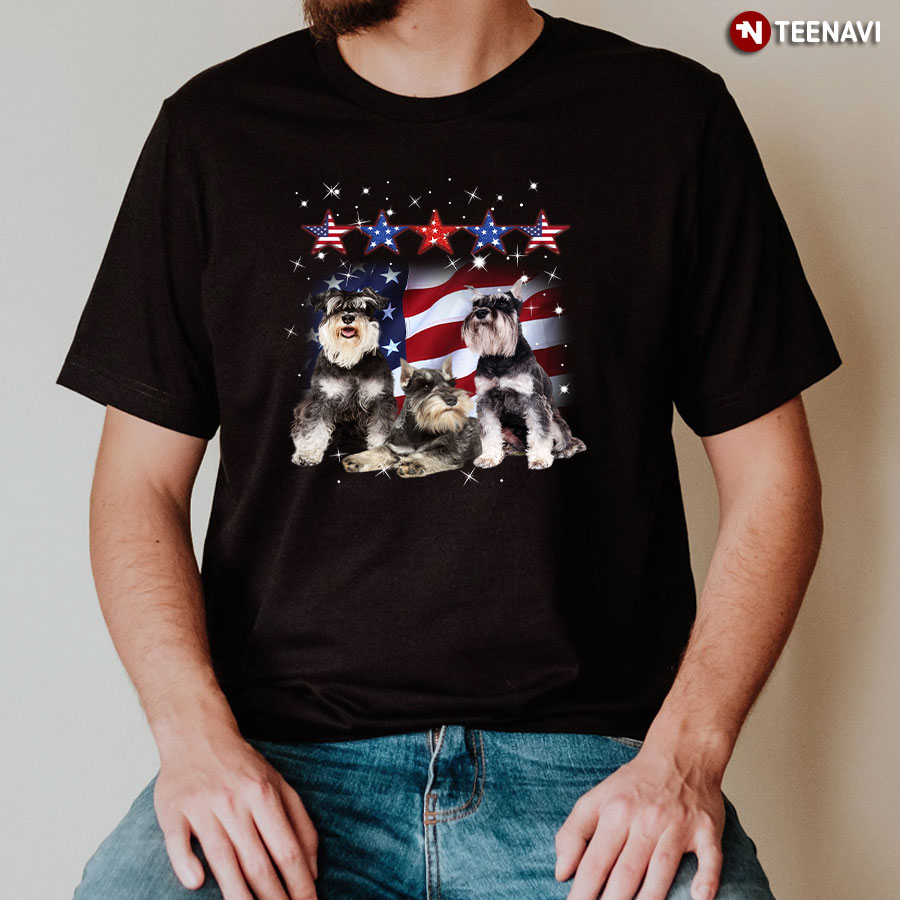 Happy Independence Day Schnauzer Dog 4th of July T-Shirt