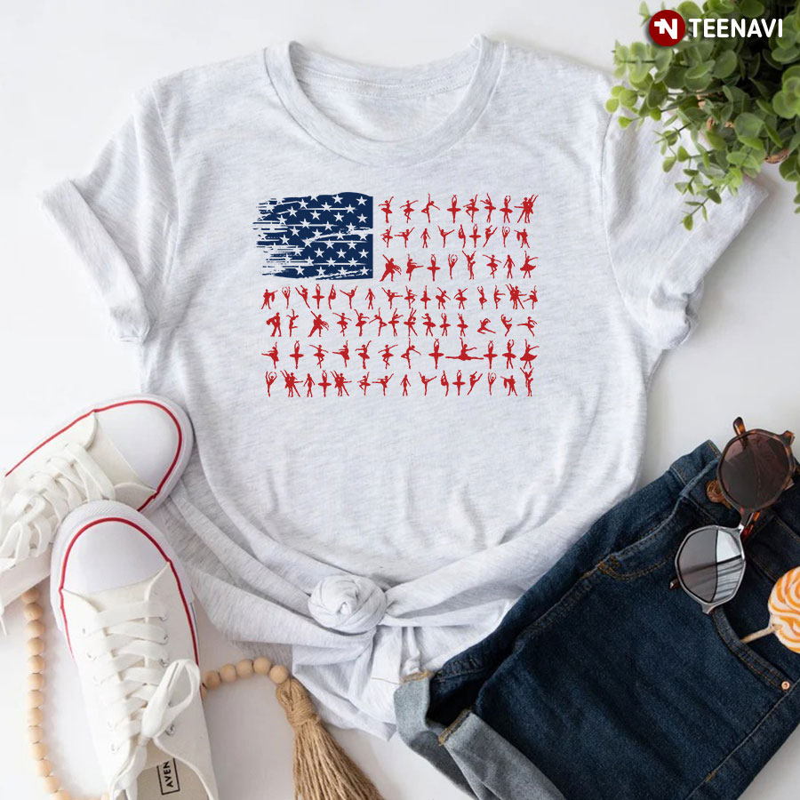 Ballet Dancer American Flag Independence Day July 4th T-Shirt