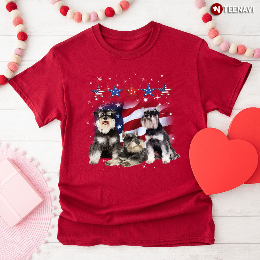 Happy Independence Day Schnauzer Dog 4th of July T-Shirt