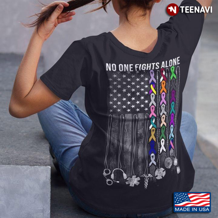 No One Fights Alone American Flag CNA Police