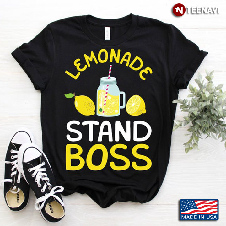 Lemonade Stand Boss Yellow and White Design for Lemonade Lovers