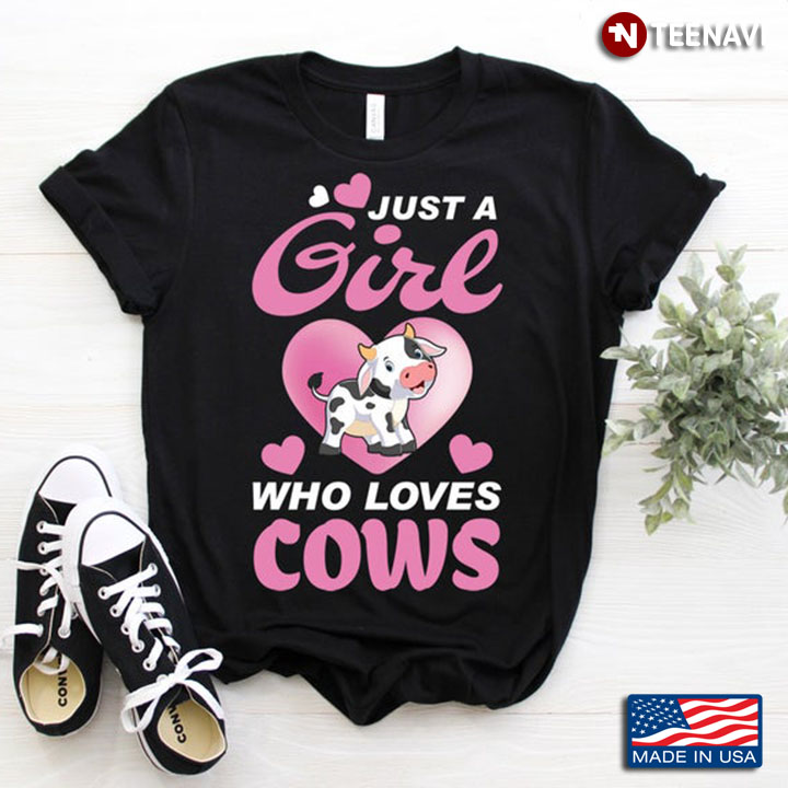 Just A Girl Who Love Cows Pink Loving Hearts for Animal Lovers