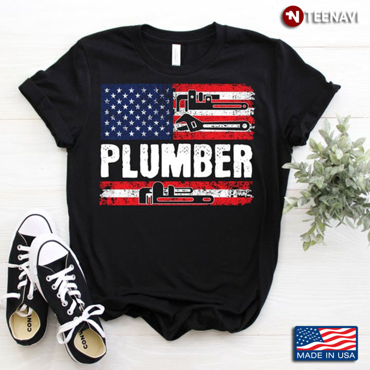 Plumber Tools American USA Flag for Awesome Plumbers