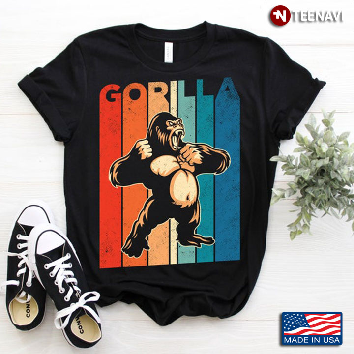 Gorilla Vintage Long Shadow Effect for Animal Lovers