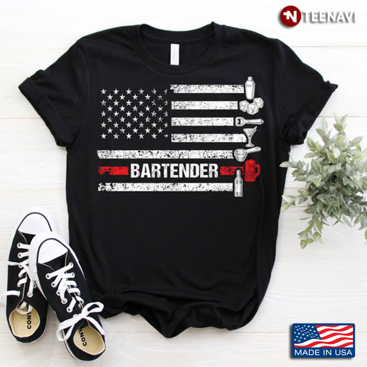 Bartender Tools and Equipment American Flag for USA Professional Bartenders