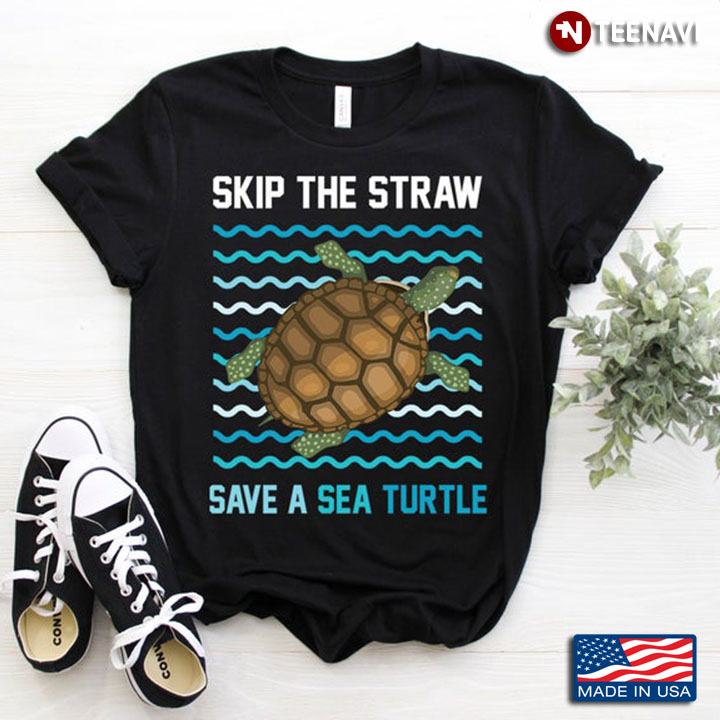 Swimming Turtle on Waves Skip The Straw Save A Sea Turtle