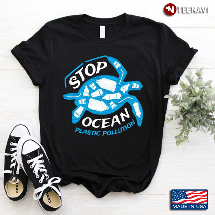 Stop Ocean Plastic Pollution Blue and White Design for Animal Lovers