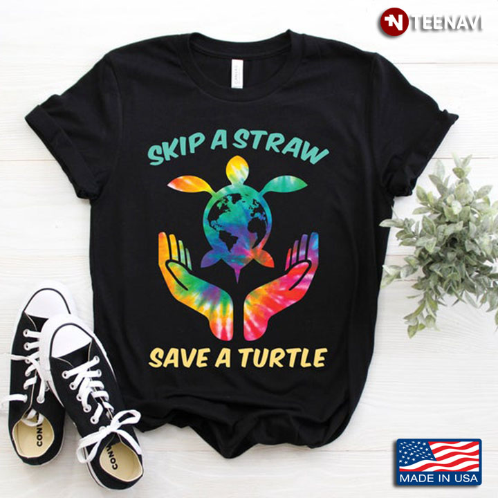 Tie Dye Skip A Straw Save A Turtle for Animal Lovers
