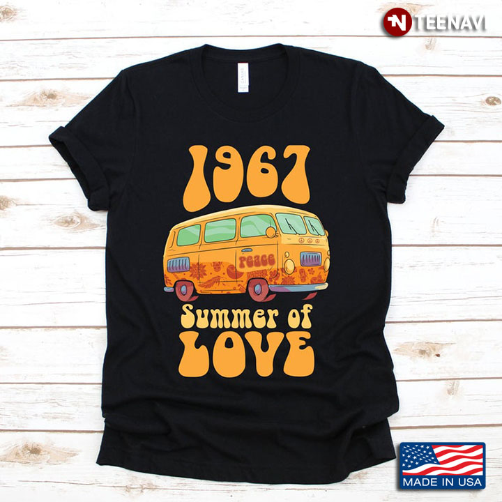 1967 Summer of Love Yellow Hippie Van Peace for Hippiers