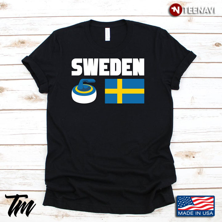 Sweden Flag and Indoor Interesting Curling Game for Swedish