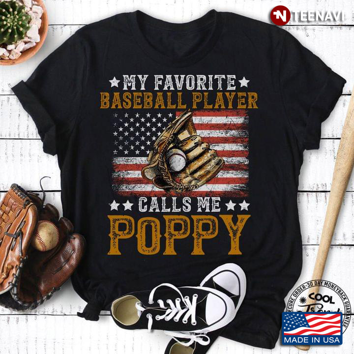 My Favorite Baseball Player Calls Me Poppy Vintage Style for Dad