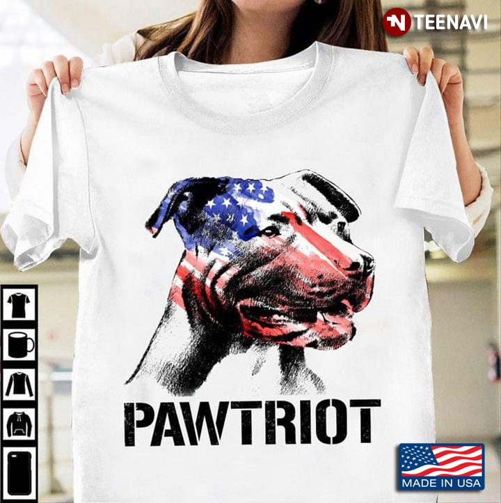 Pitbull Pawtriot American Flag Cool Design for Dog Lover
