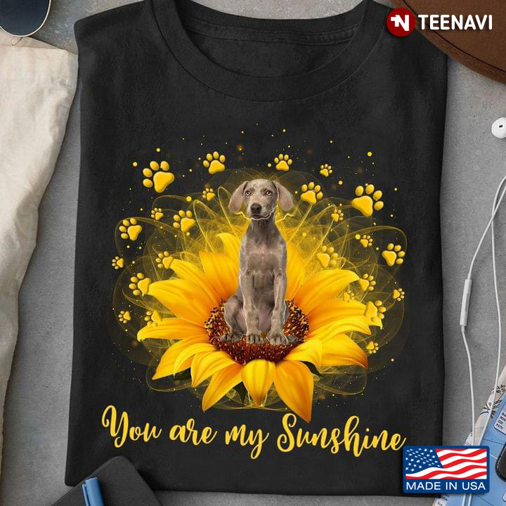 You Are My Sunshine Sunflower and Adorable Puppy with Paws for Dog Lover