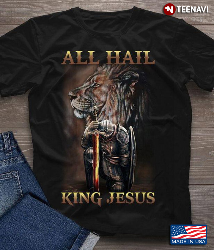 ll Hail King Jesus Viking Hero and Lion Cool Design