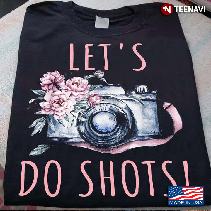 Let's Do Shots Vintage Pink Flower and Camera for Photographer
