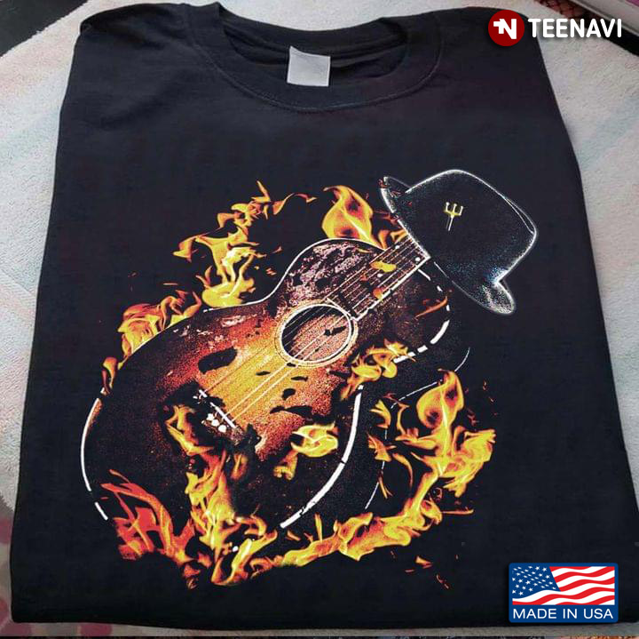 Let It Burn Guitar on Fire and Black Hat