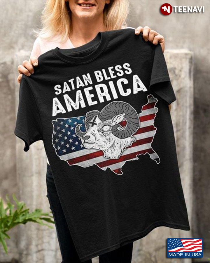 Satan Bless America USA Map and Flag