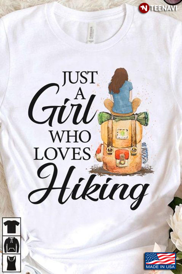 Just A Girl Who Loves Hiking Drawing Art for Girl