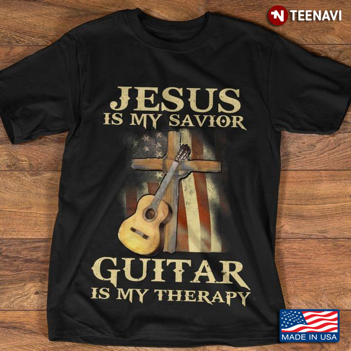 Jesus Is My Savior Guitar Is My Therapy Religion for Guitar Lover Guitarist