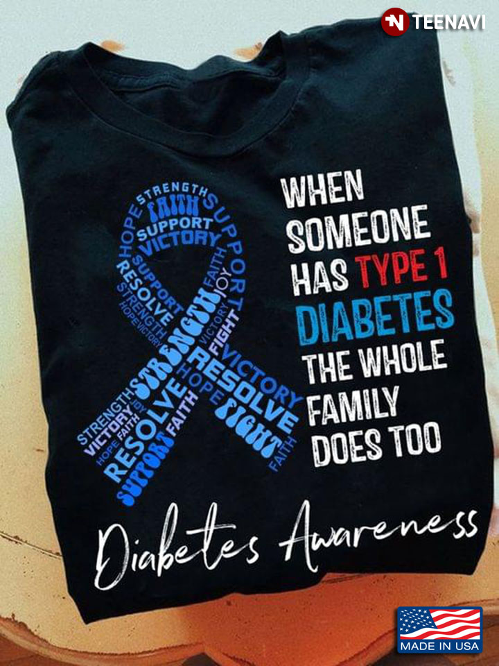When Someone Has Type 1 Diabetes The Whole Family Does Too Biabetes Awareness Blue Ribbon