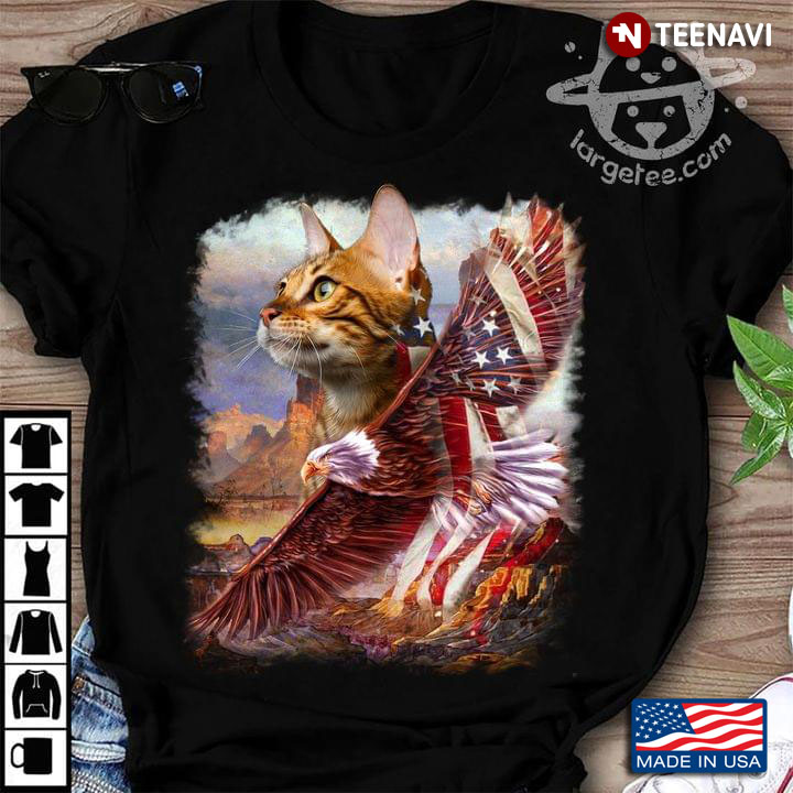 Bengal Cat Eagle American Flag Independence Day Patriotic for Cat Lover