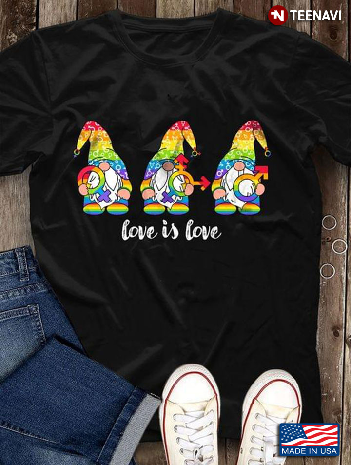 Funny Rainbow Gnomes Love is Love Gender Matter LGBT