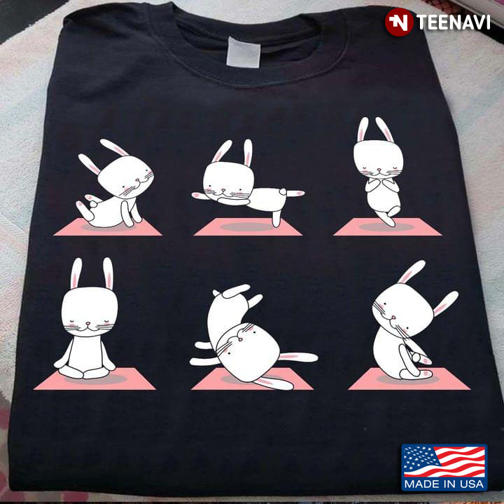 Yoga White Bunny Rabit Funny Style for Yoga Lover