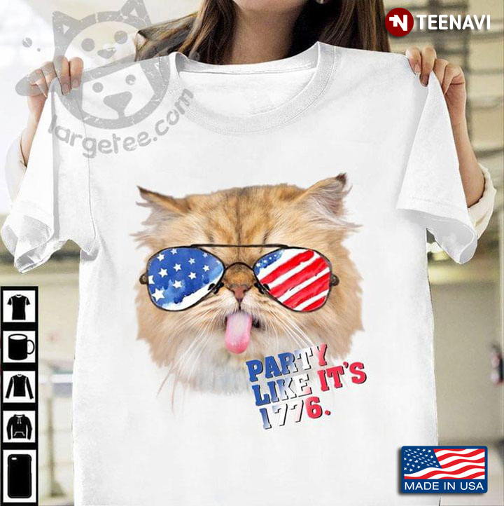Party Like It's 1776 Cool Cat American Flag Independence Day for Cat Lover