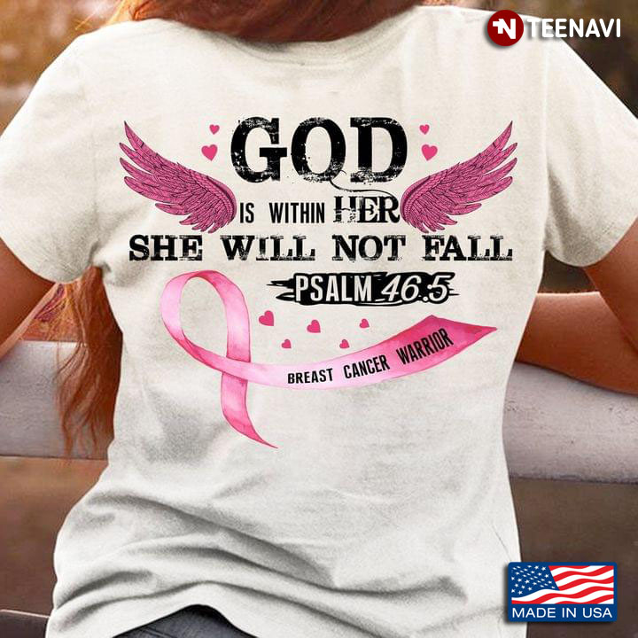 God Is Within Her She Will Not Fall PSALM 46.5 Breast Cancer Awareness