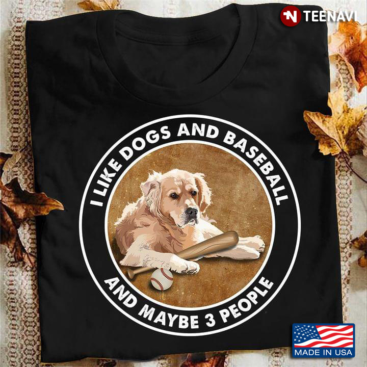 I Like Dogs and Baseball and Maybe 3 People Circle Style Golden Retriever Favorite Things