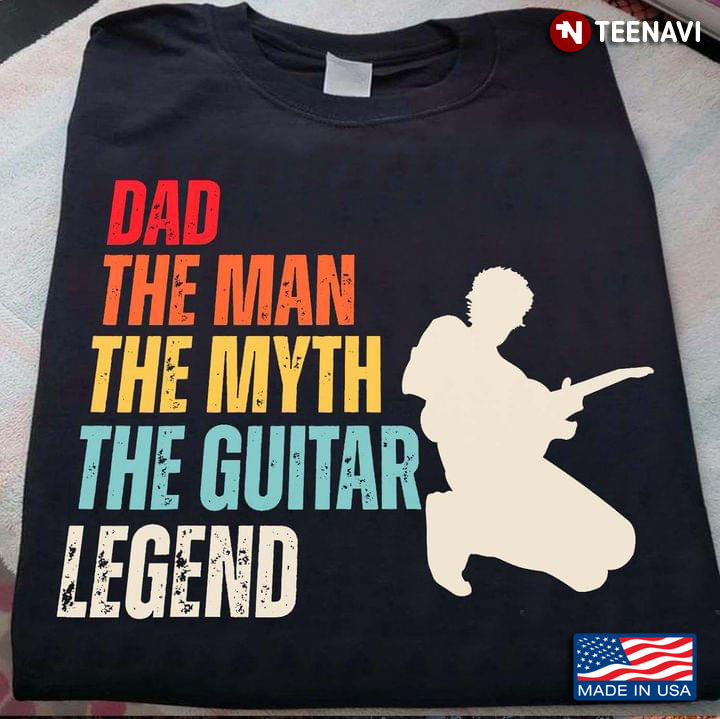 Dad The Man The Myth The Guitar Legend Colorful Vintage Style for Awesome Dad