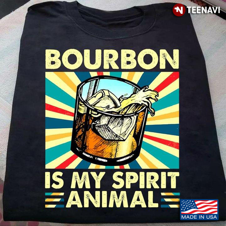 Bourbon Is My Spirit Animal Colorful Vintage for Bourbon Lover