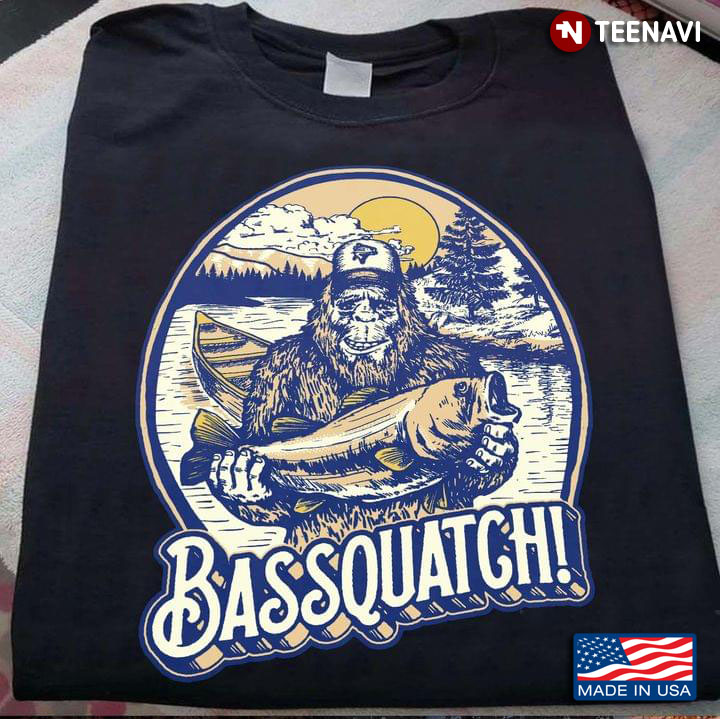 Bassquatch Bigfoot Goes Fishing Lake View for Fishing Lover