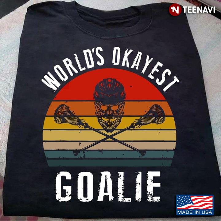 Hockey World’s Okayest Goalie Skull Lacrosse Vintage