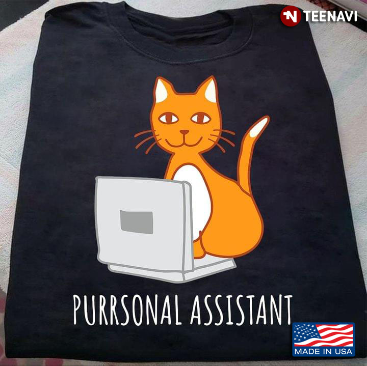 Purrsonal Assistant Yellow Cat Working Funny Style for Cat Lover