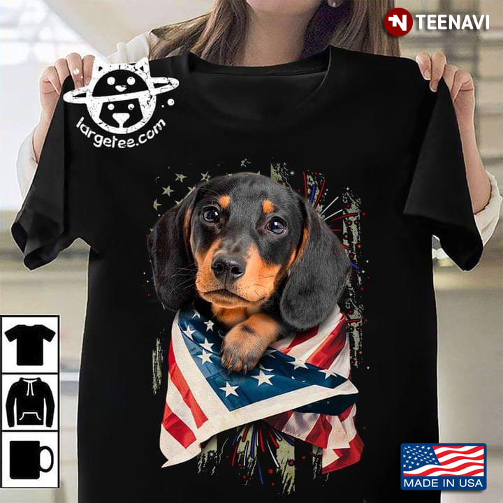 Innocent Dachshund American Flag Happy Independence Day for Dog Lover