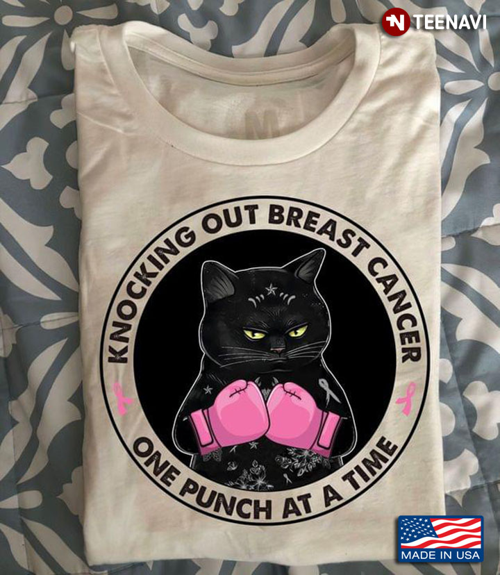 Knocking Out Breast Cancer One Punch At A Time Grumpy Black Cat Boxing Warrior