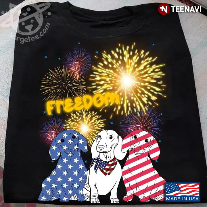 Happy Dachshund Freedom Celebrating Independence Day 4th of July for Dog Lover