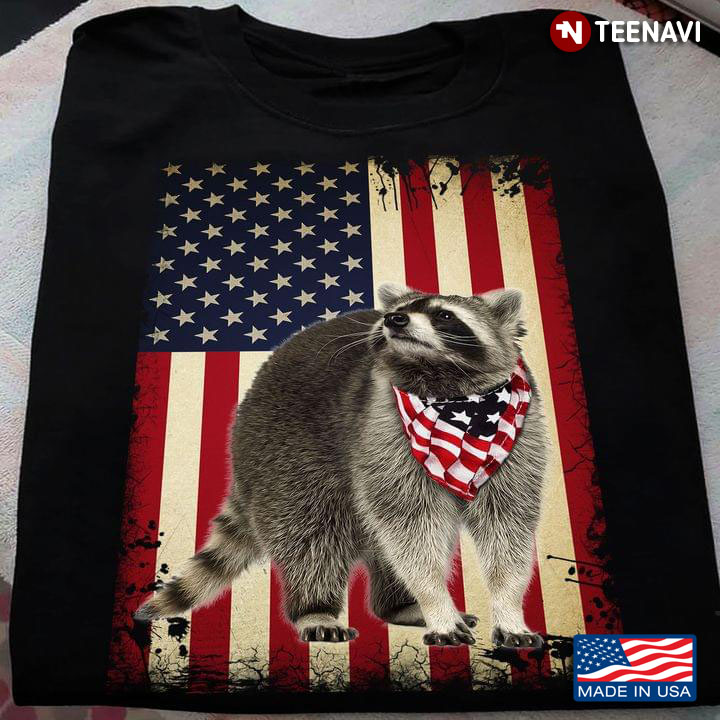 Racoon and American Flag Independence Day 4th of July for Animal Lover