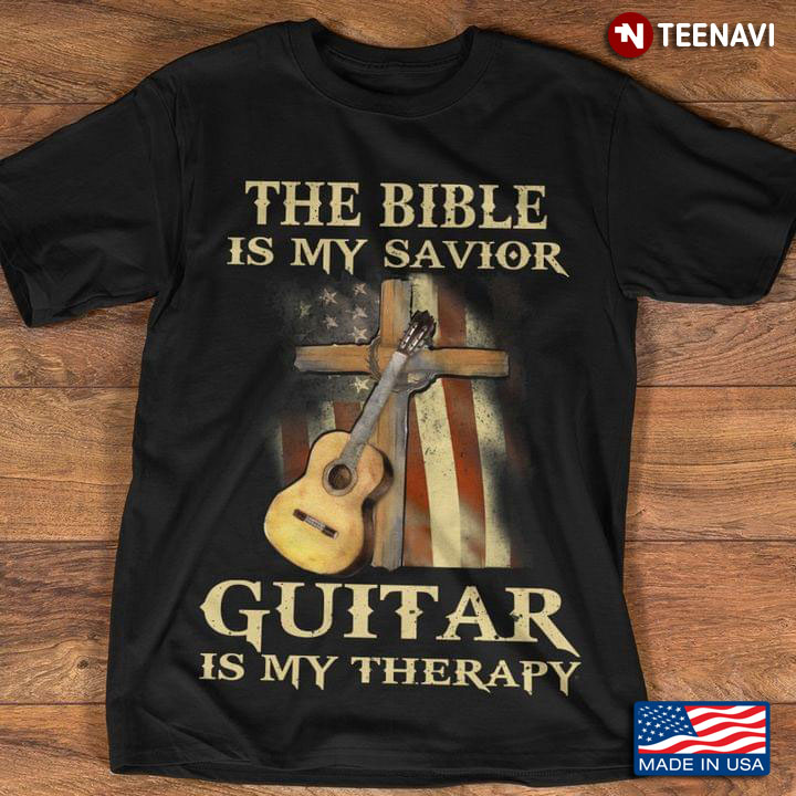 The Bible Is My Savior Guitar Is My Therapy Vintage Old Style for Christian Guitar Lover