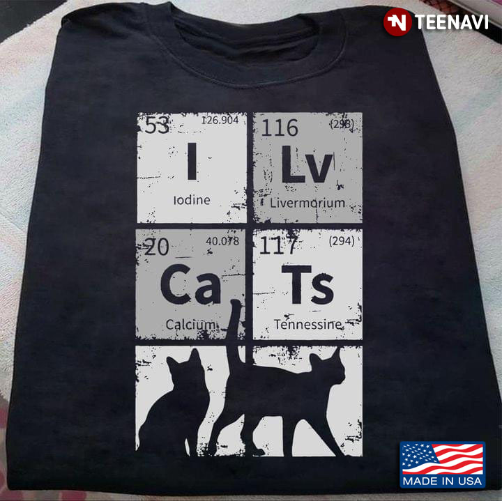 I Love Cats Chemistry Periodic Elements Funny Style for Cat Lover