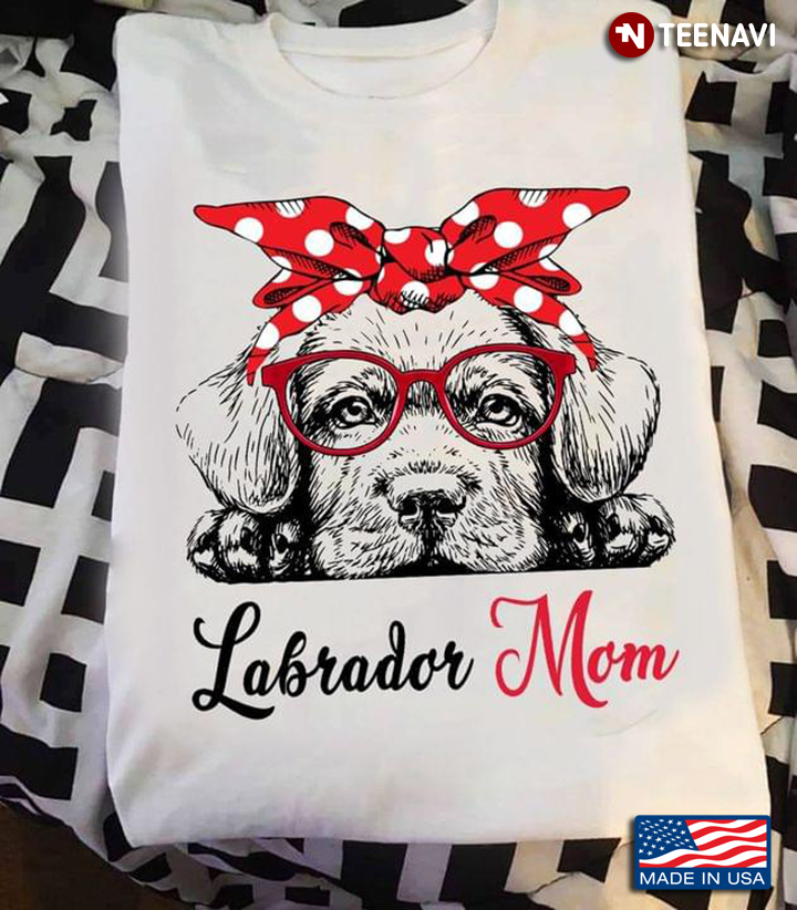 Labrador Mom Wearing Bandana And Glasses For Dog Lover